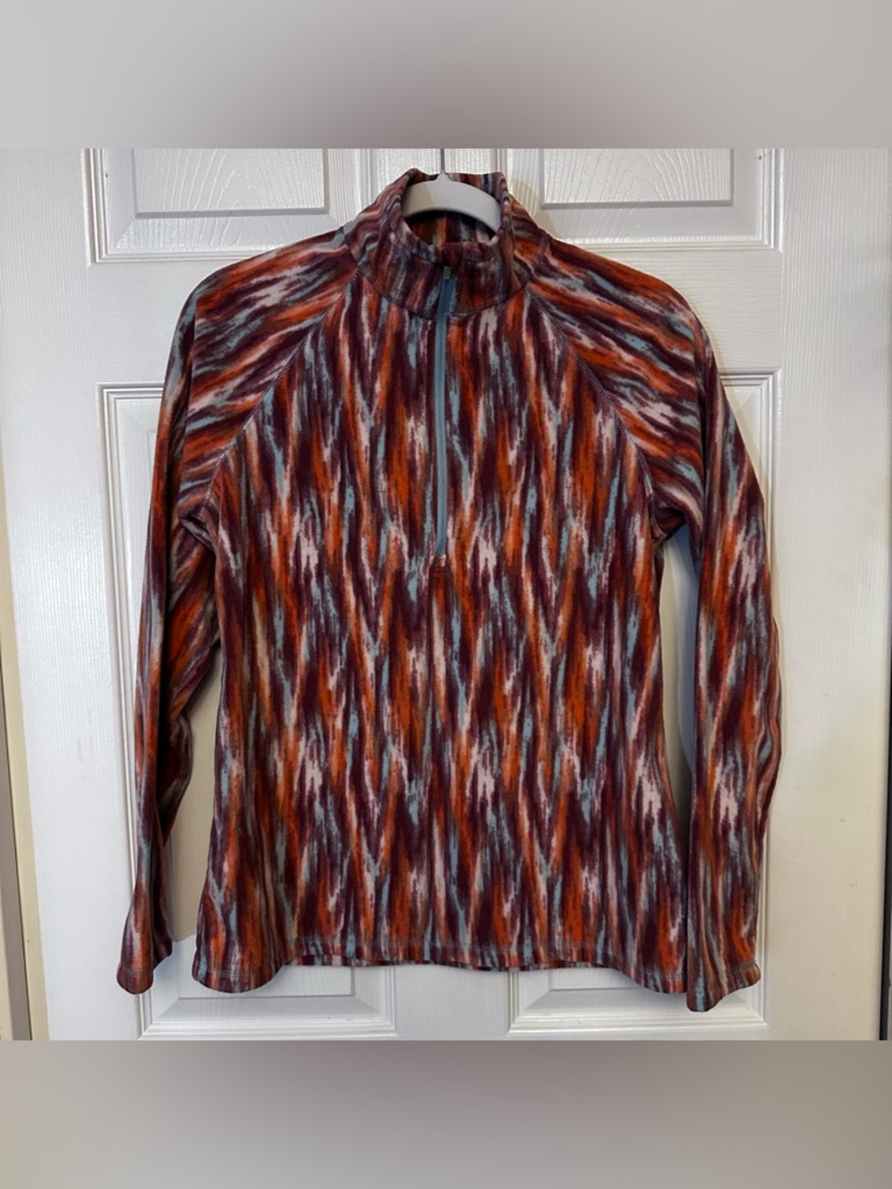 Eddie Bauer Women's Multicolor Abstract 1/4 Zip Long Sleeve Fleece Size S
